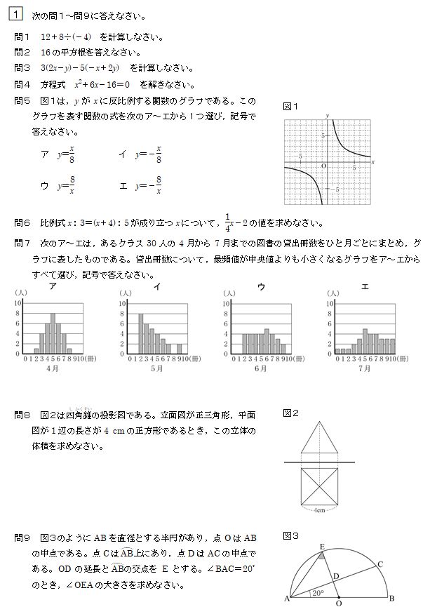 高校入試問題 数学 を毎日解いてみよう 18 島根県