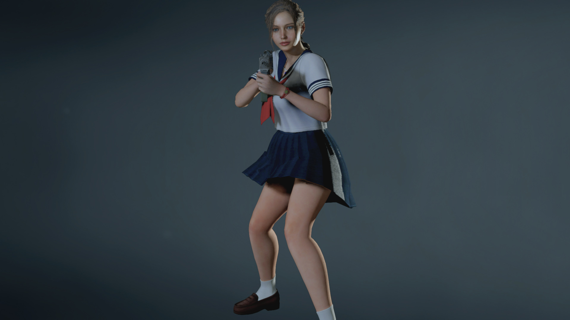 Biohazard Re 2 クレアコスチュームmod Claire Schoolgirl Japan Biohazard Re 2 Mod