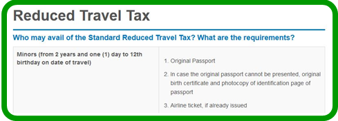 Reduced Travel Tax
