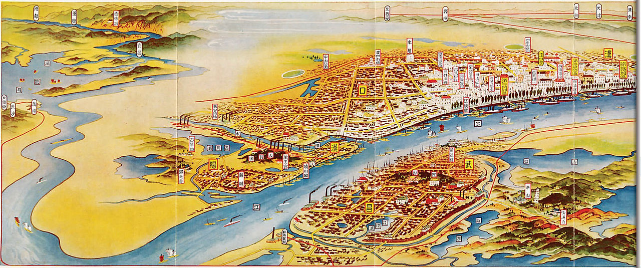 金子常光により描かれた武漢三鎮の図（1938年）
