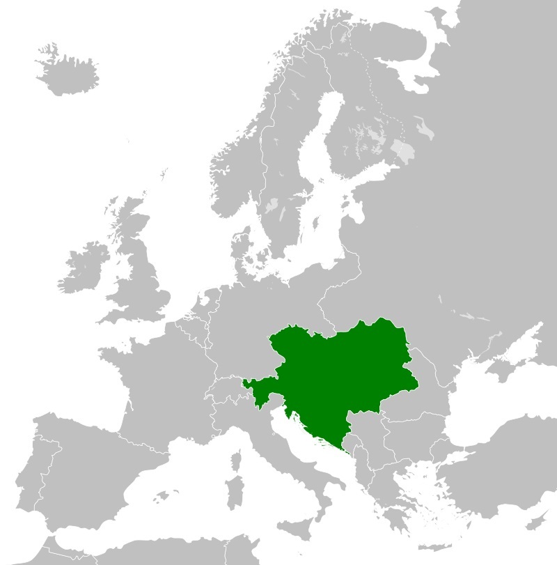1913年のオーストリア＝ハンガリー帝国の領域