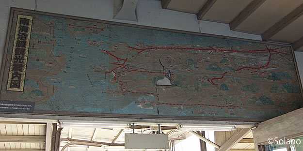 南海・汐見橋線、汐見橋駅。昭和30年代の沿線案内地図